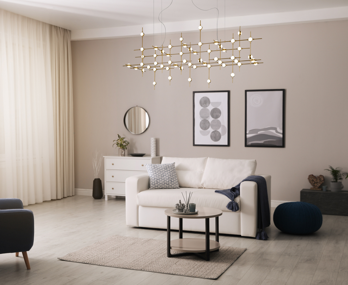 Italux Provenza lampa wisząca 132 W biała-złota MD18001067-55A GD