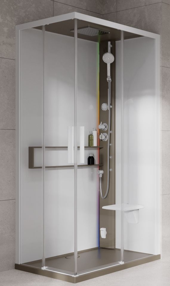 Novellini Glax 2 2.0 A kabina z hydromasażem 100x100 cm parowa z brodzikiem corda G22A100T5-1TU