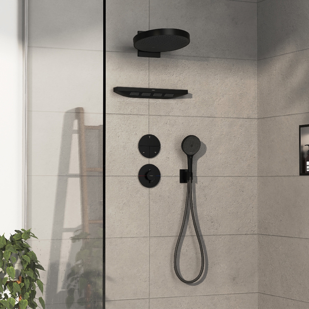 Hansgrohe ShowerSelect Comfort S bateria prysznicowa podtynkowa termostatyczna czarny mat 15559670