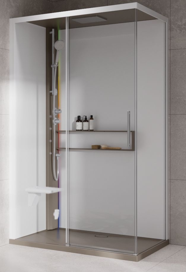 Novellini Glax 2 2.0 2P kabina z hydromasażem 120x80 cm parowa z brodzikiem lewa corda G222P120ST5-1TU