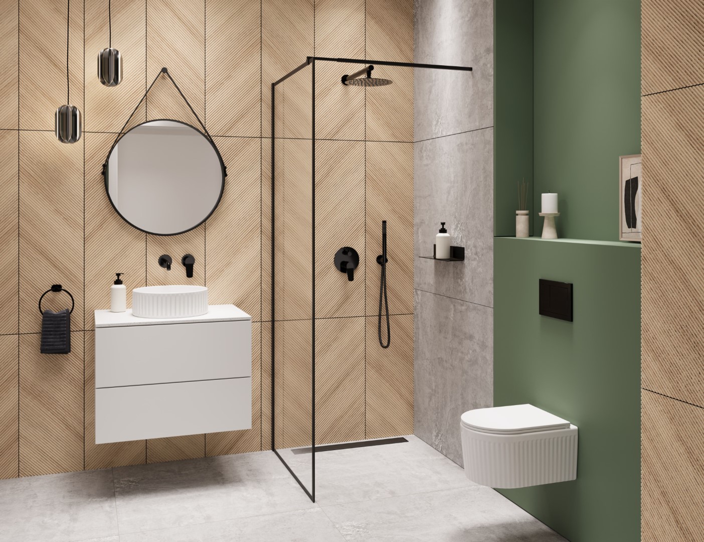 Invena Alonia zestaw prysznicowy podtynkowy z deszczownicą czarny BS-70-004