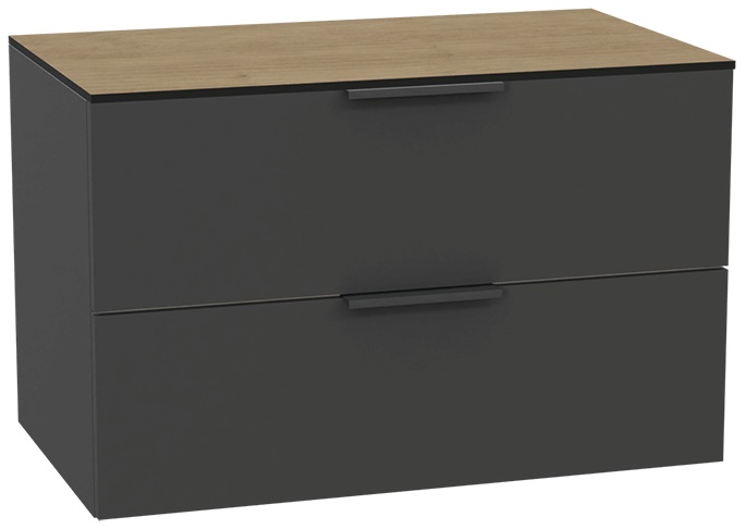 Zestaw Excellent Tuto 2.0 szafka 80 cm podumywalkowa wisząca z blatem szary-dąb MLEX.2172.K.80.02BL.GRGR