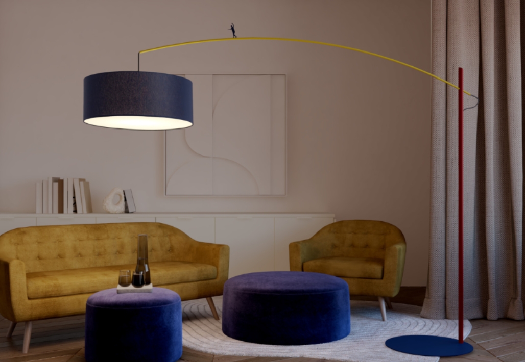 Nowodvorski Lighting Poise lampa stojąca 1x25 W granatowa-czerwona-żółta 11430