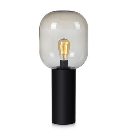 Markslöjd Brooklyn lampa stołowa 1x60W czarny/przydymiony 107479