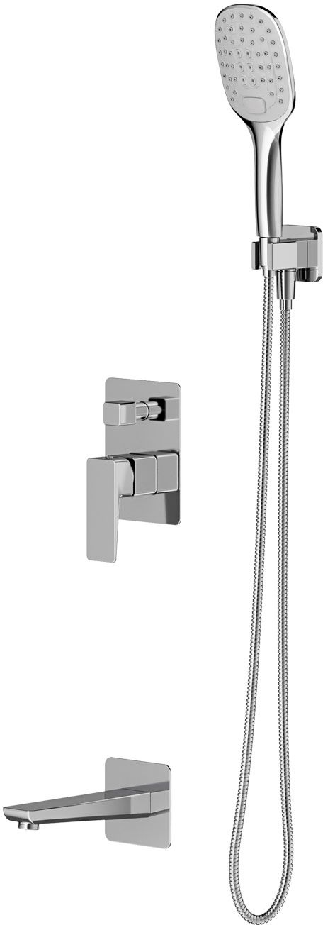Omnires Parma zestaw prysznicowy podtynkowy z wylewką chrom SYSPMW01CR