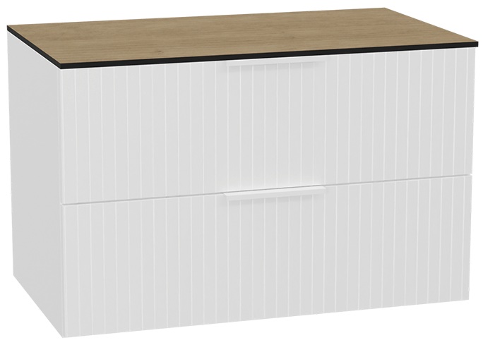 Zestaw Excellent Tuto 2.0 szafka 80 cm podumywalkowa wisząca z blatem biały-dąb MLEX.2172.K.80.03BL.WHWH