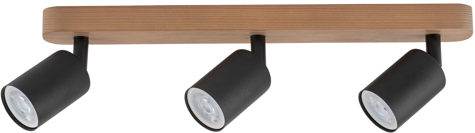 TK Lighting Top lampa podsufitowa 3x10W czarny/drewno 3292