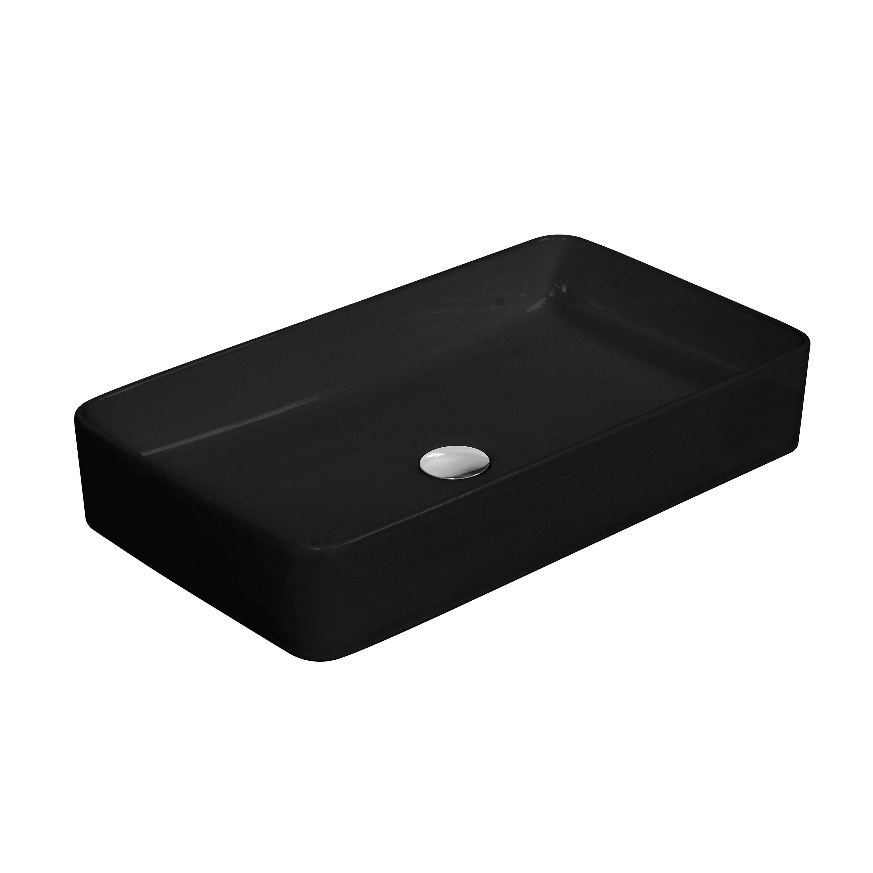 LaVita Pasana Black umywalka 60,5x34 cm nablatowa czarny mat