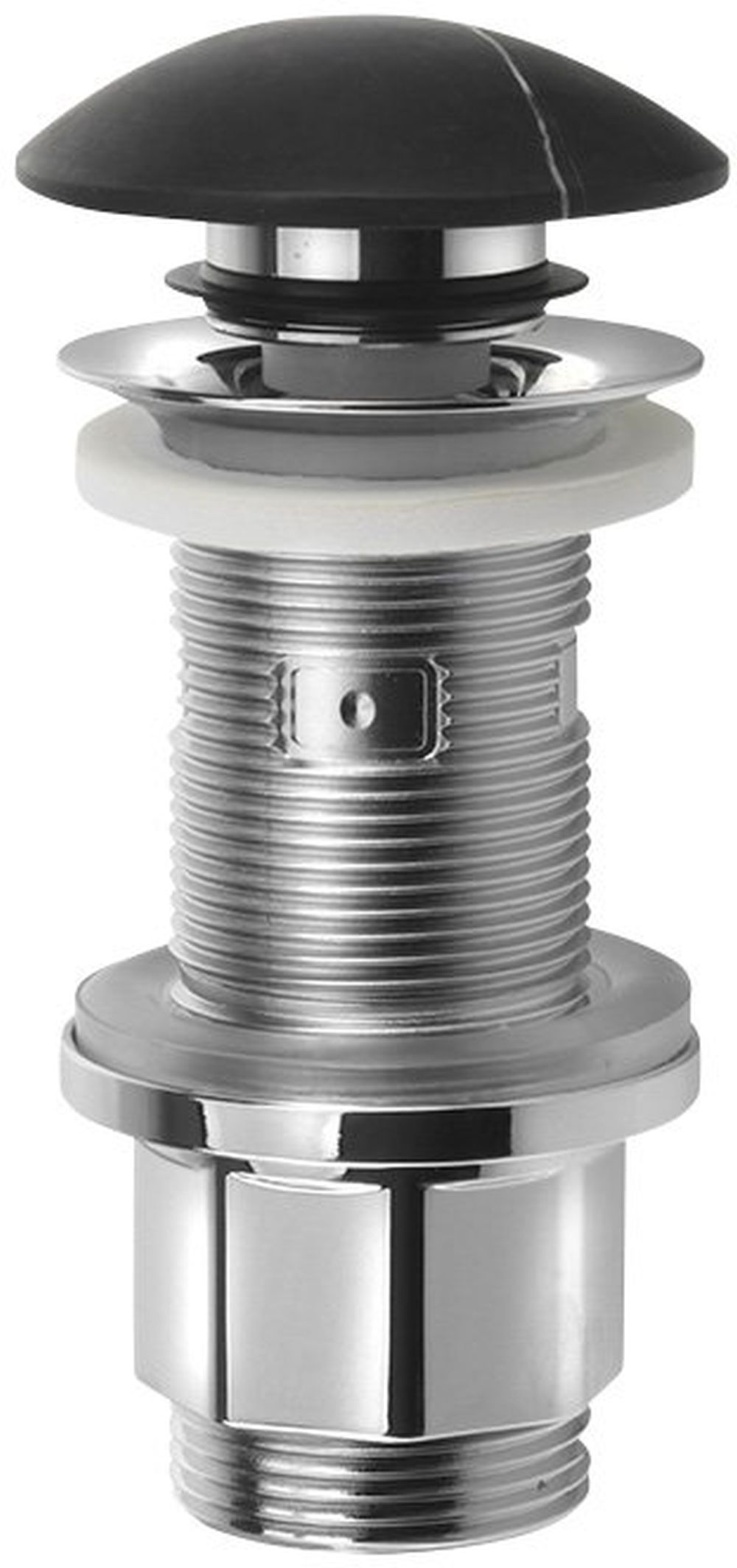 Sapho korek umywalkowy okrągły klik klak bez przelewu G 5/4" czarny marmur mat 2401-931