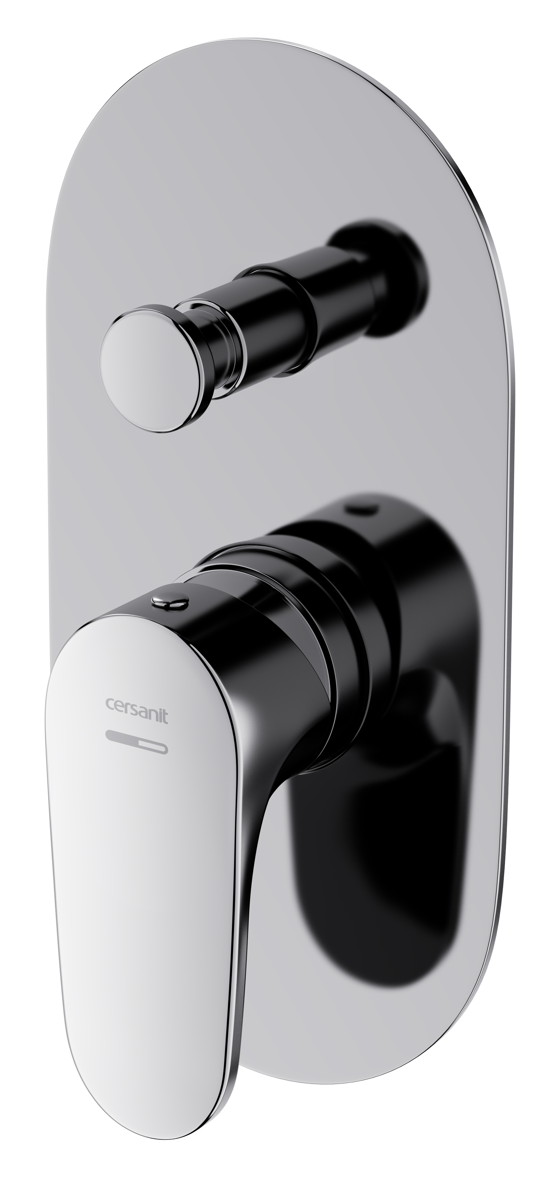 Cersanit Inverto bateria wannowo-prysznicowa podtynkowa chrom uchwyty 2 Design in 1 chrom i czarny S951-313