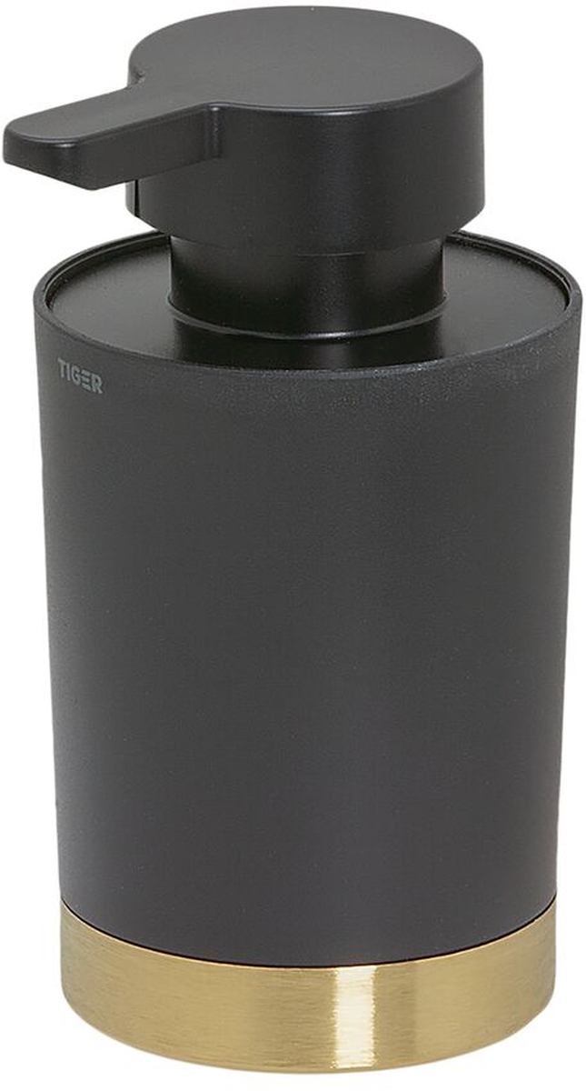 Tiger Tune dozownik do mydła 180 ml stojący czarny mat/mosiądz szczotkowany 13261.3.56.46