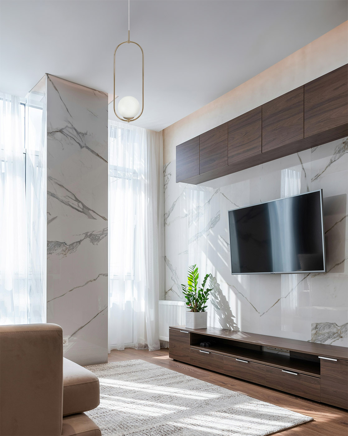 Kaja Ritus lampa wisząca 1x10 W biała-złota K-5391