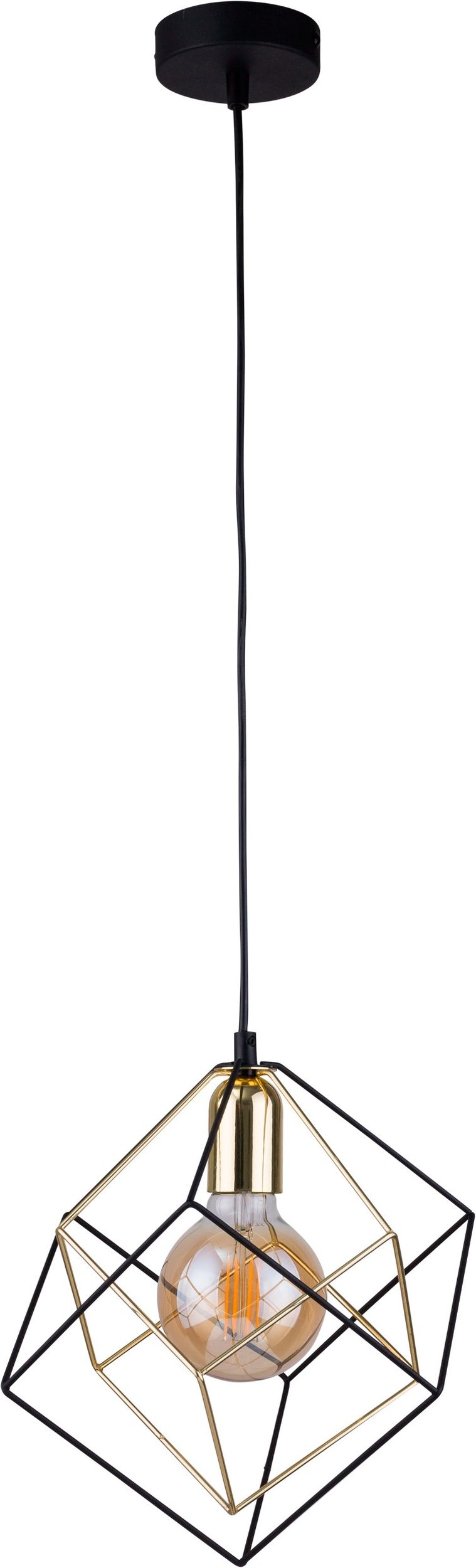 TK Lighting Alambre lampa wisząca 1x60W czarna/złota 2777 - Wysyłka w 24h