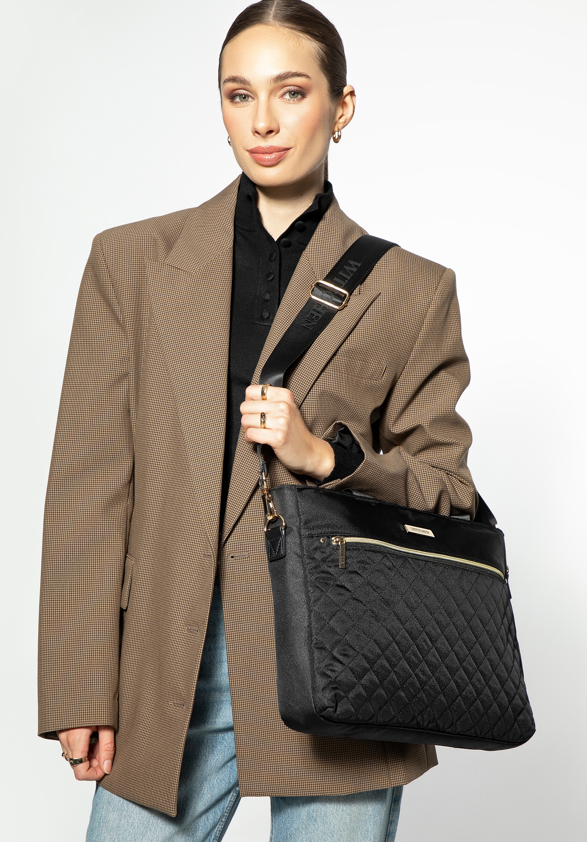 Dodatkowe rabaty - Torba na laptopa 14'' biznesowa z pikowaniem czarna