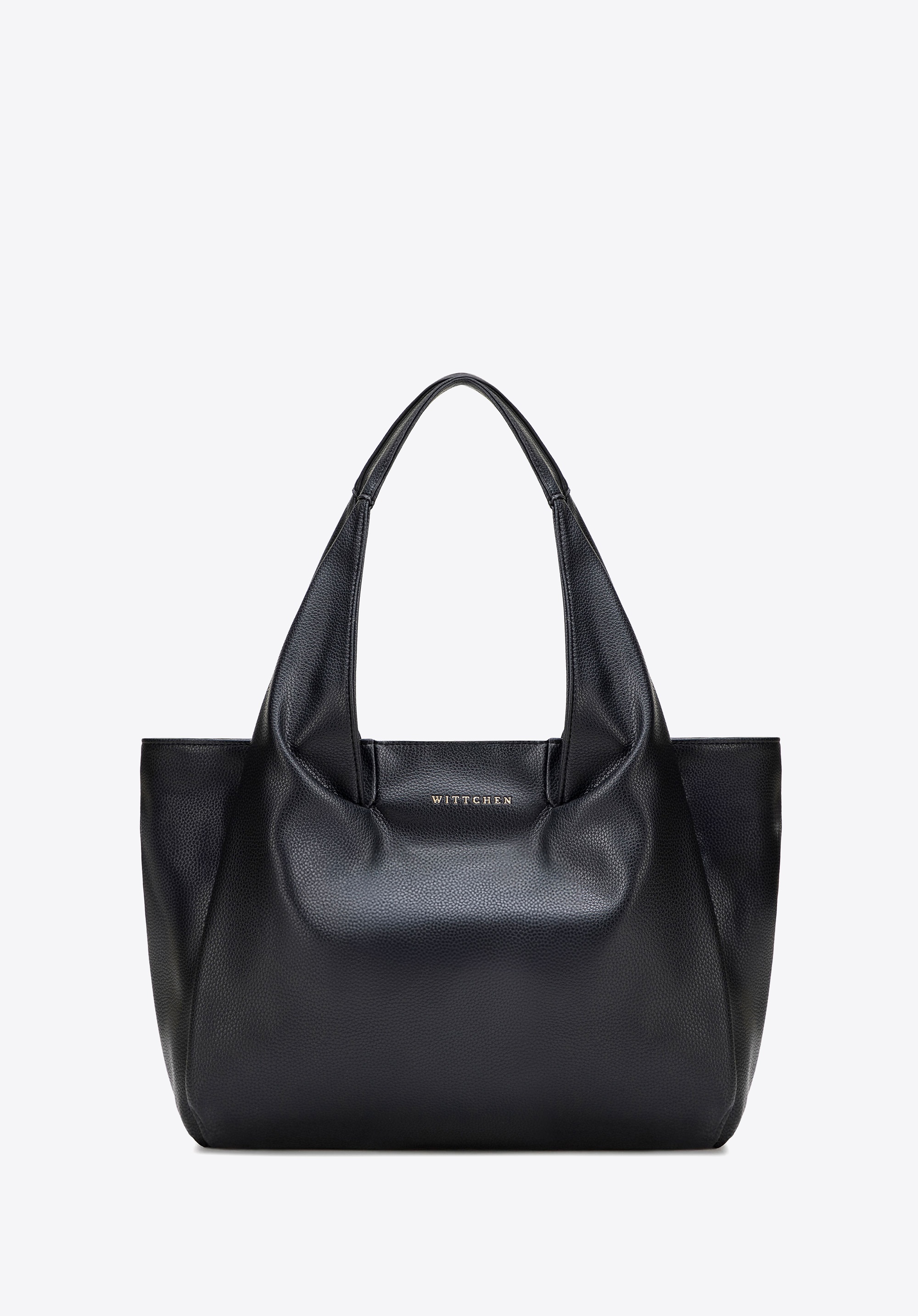 Elegancka damska shopperka z imitacji skóry czarna