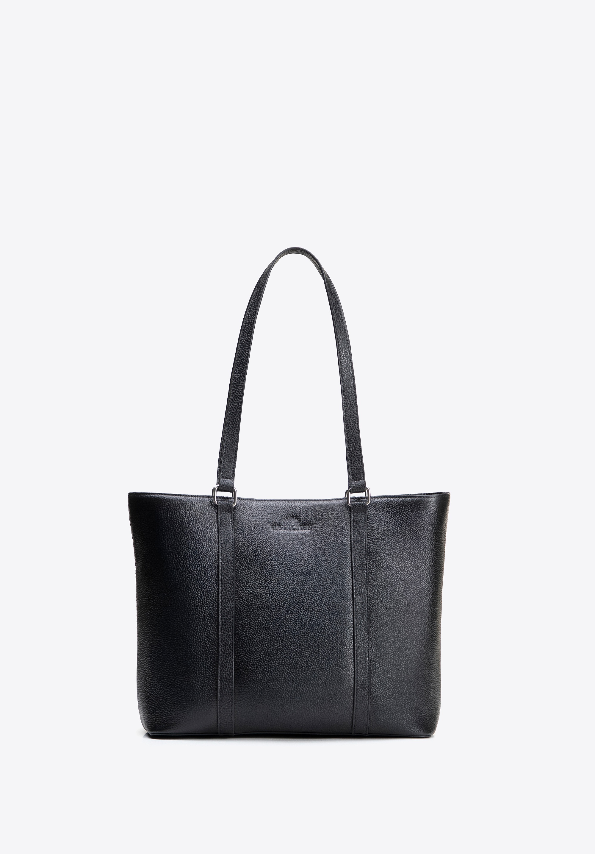 Elegancka shopperka ze skóry naturalnej czarna