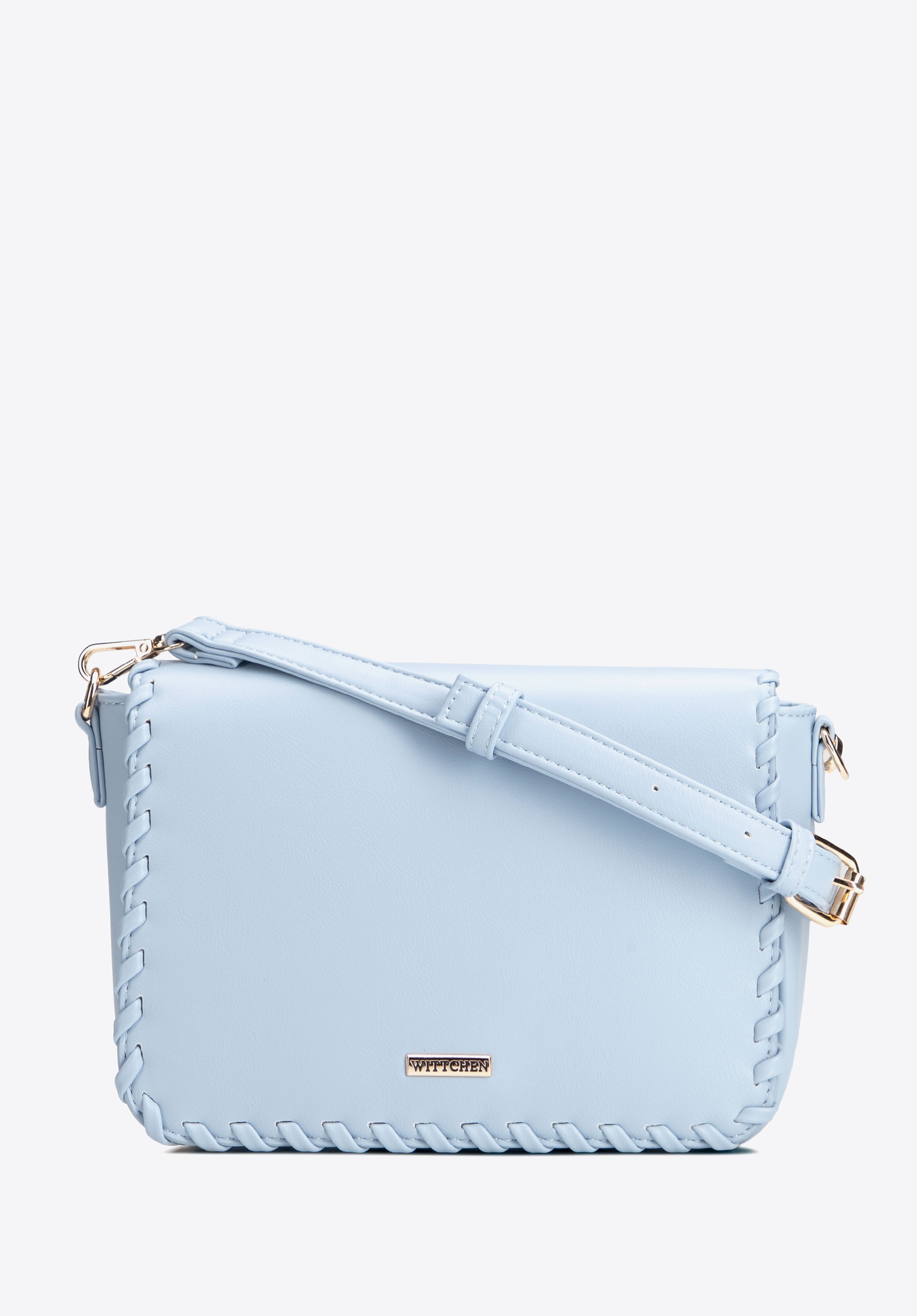 Damska crossbody z obszytą klapą niebieska