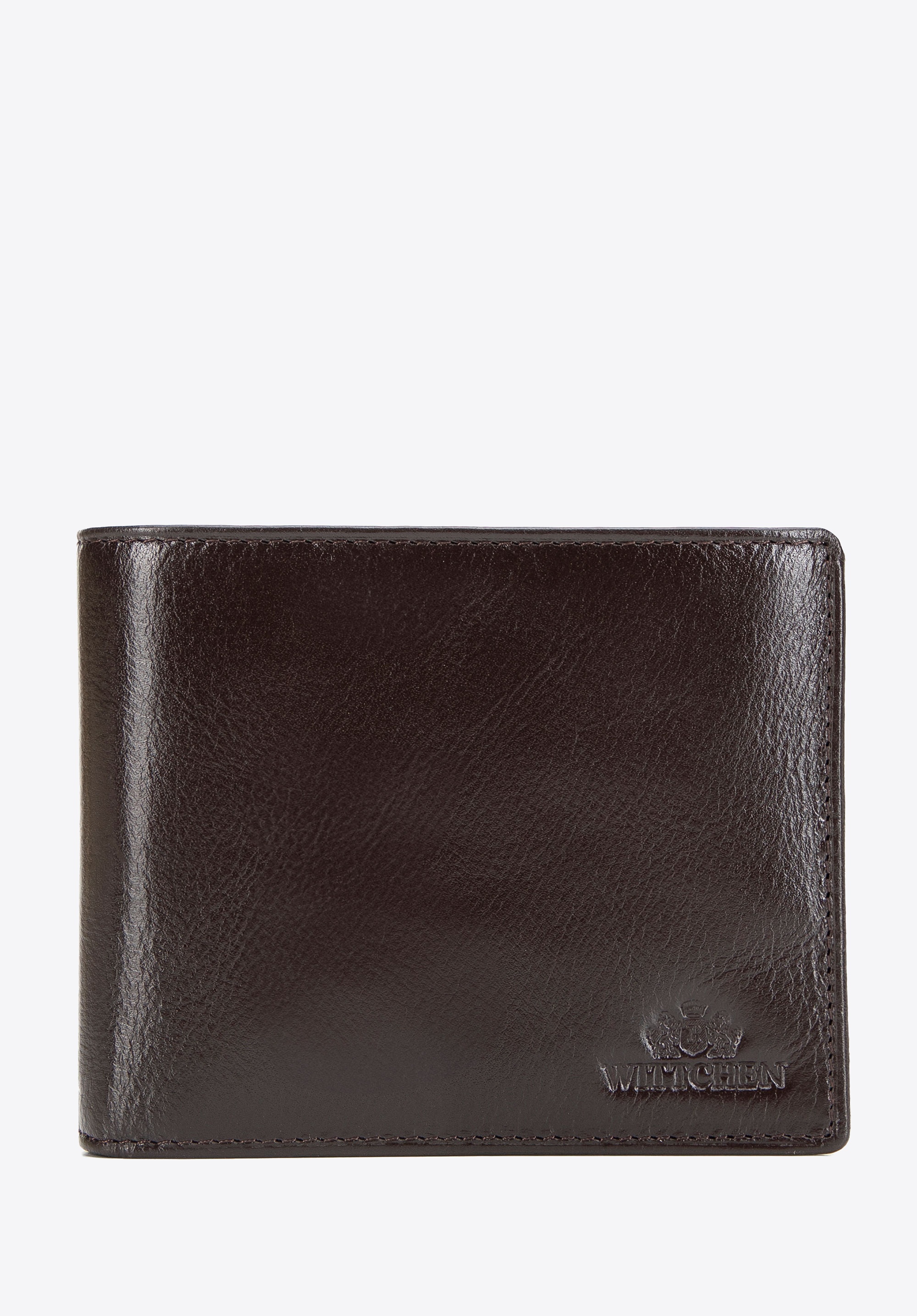 Męski portfel z rozkładanym panelem brązowy