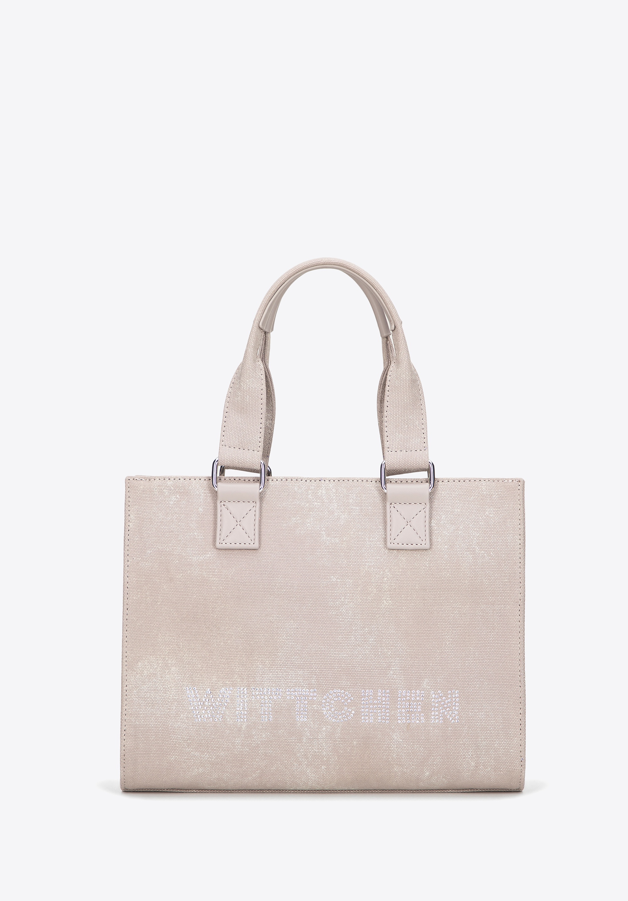 Damski kuferek z cyrkoniami jasny szary