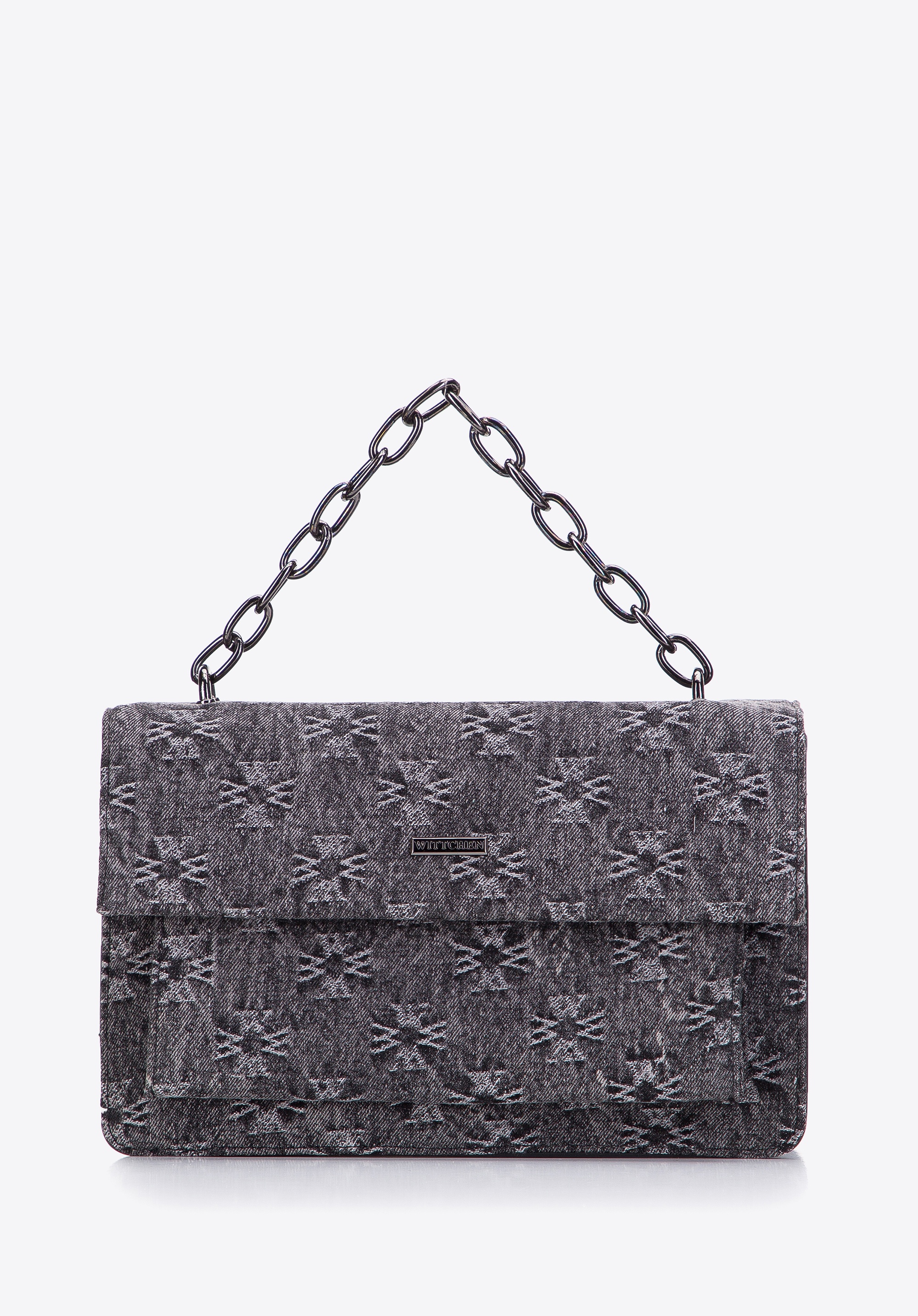 Damska listonoszka dżinsowa w monogram szara