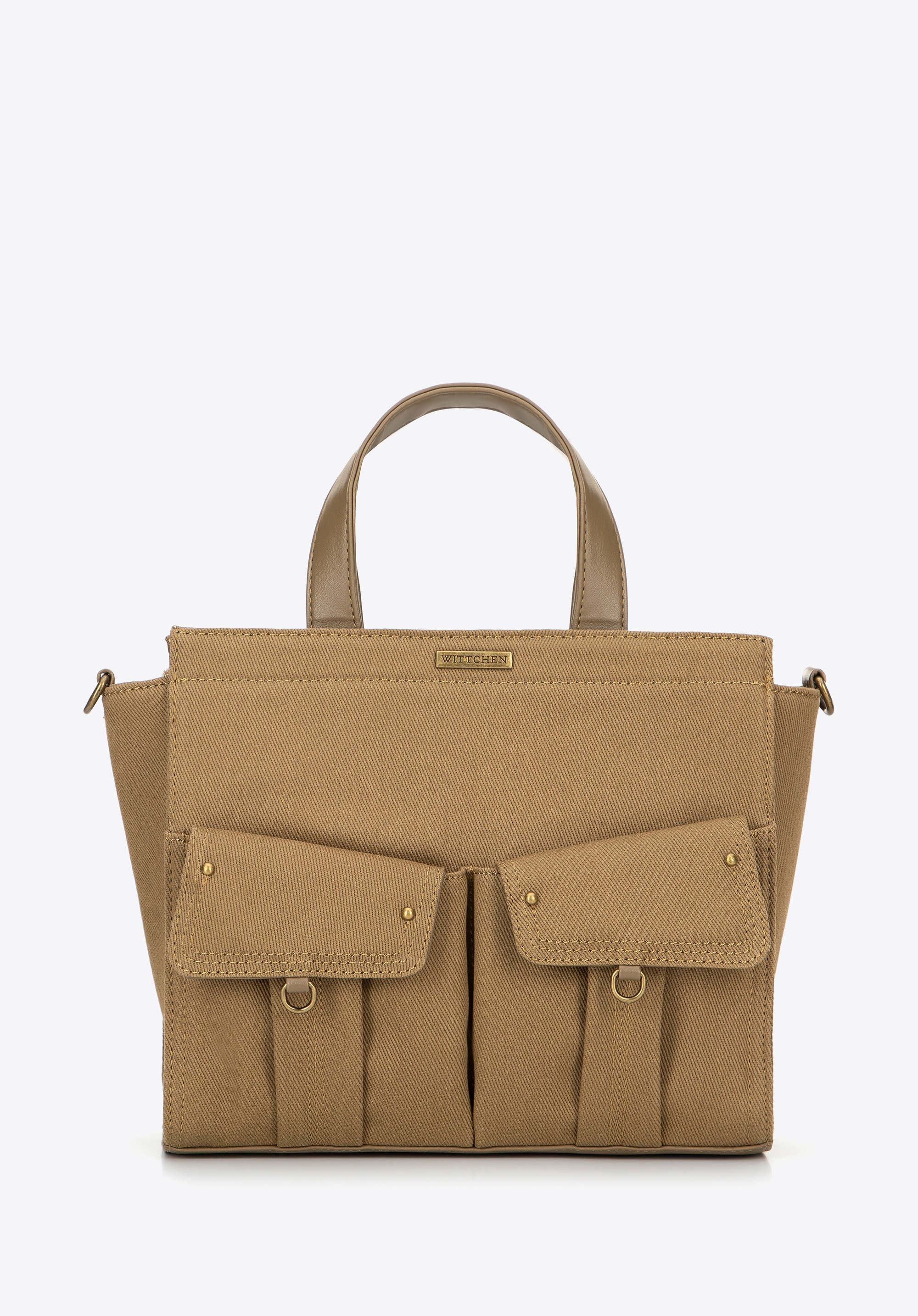 Damski kuferek z domieszką bawełny khaki