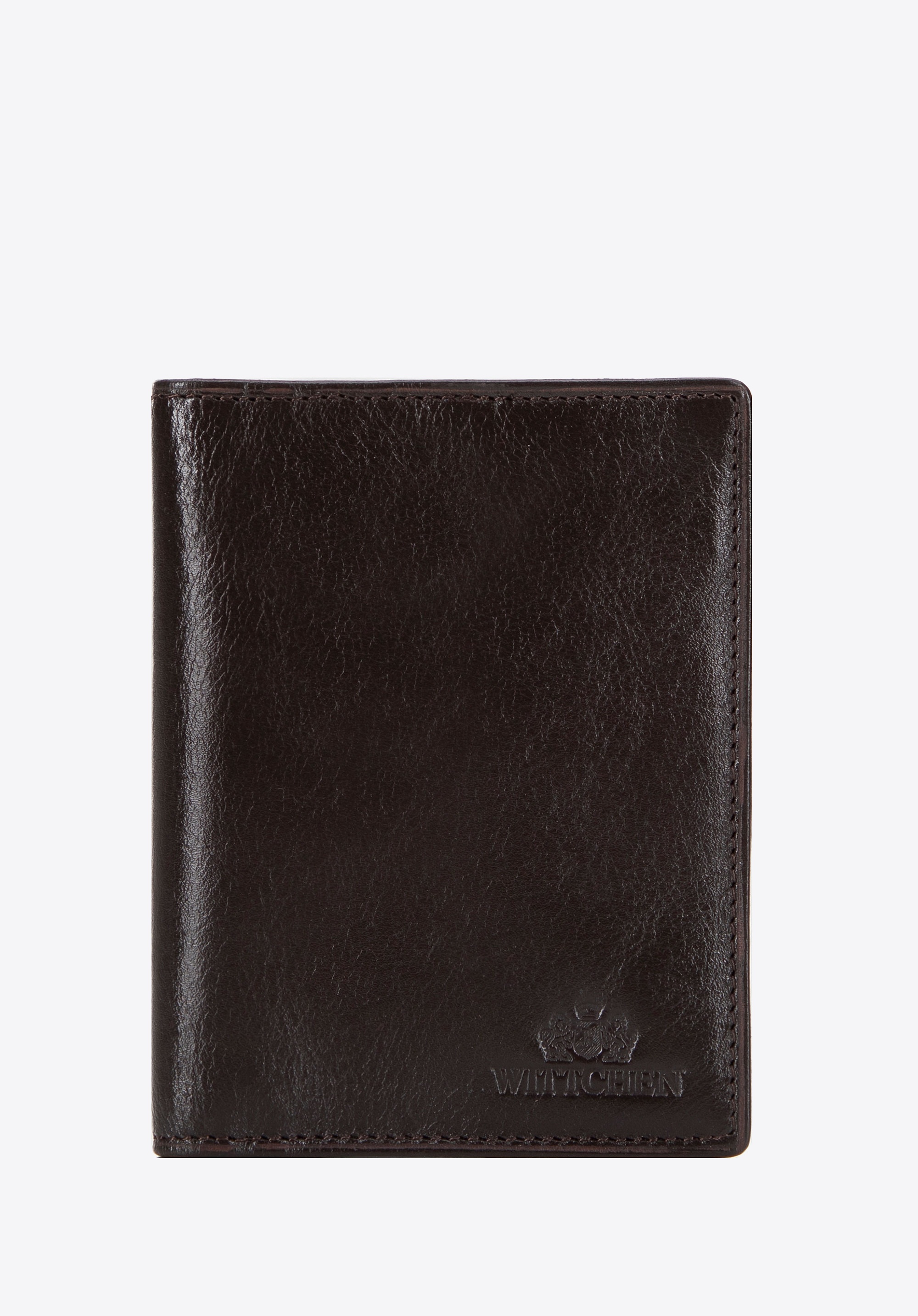 Skórzane etui na dokumenty pionowe ciemny brąz