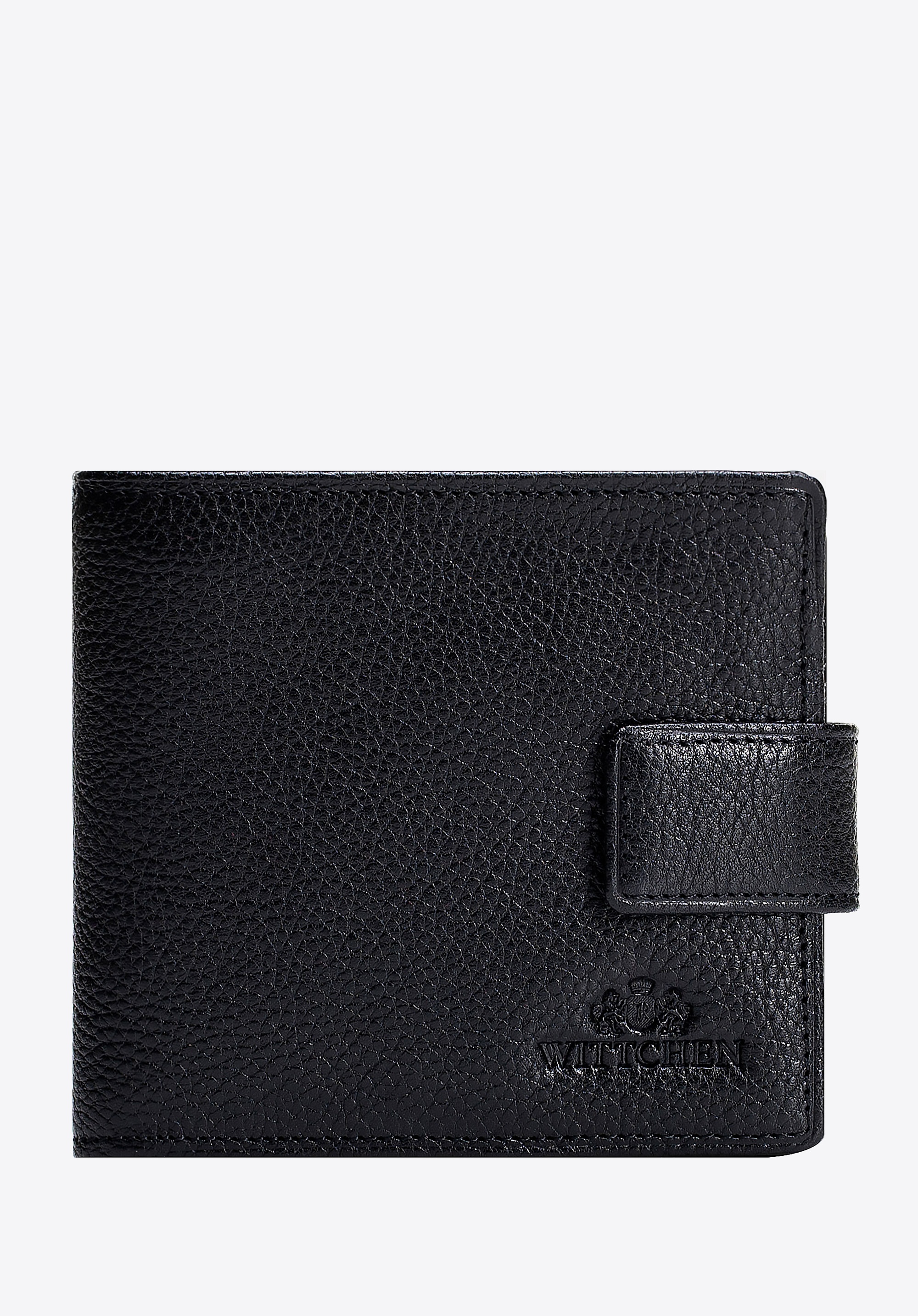 Średniej wielkości portfel męski ze skóry czarny