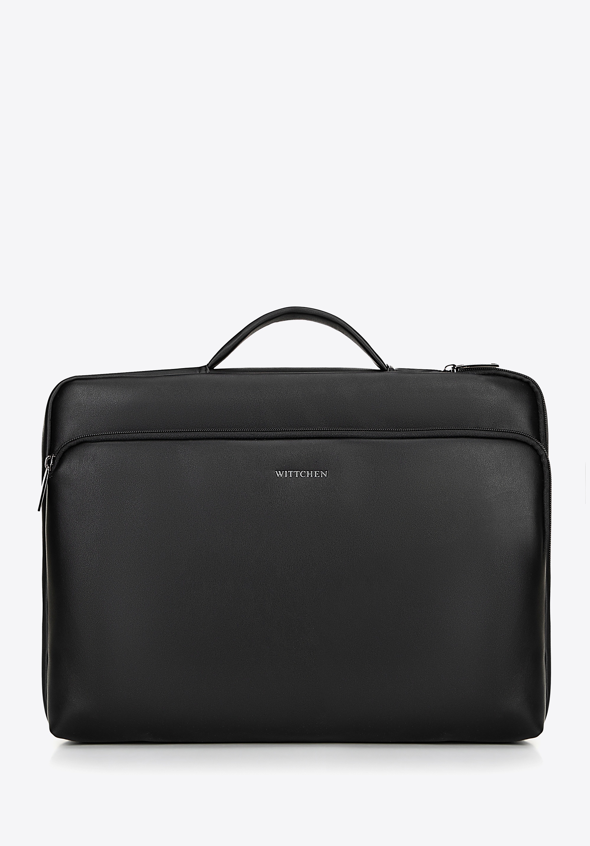 Dodatkowe rabaty - Torba na laptopa 16" z imitacji skóry z bocznym suwakiem czarna