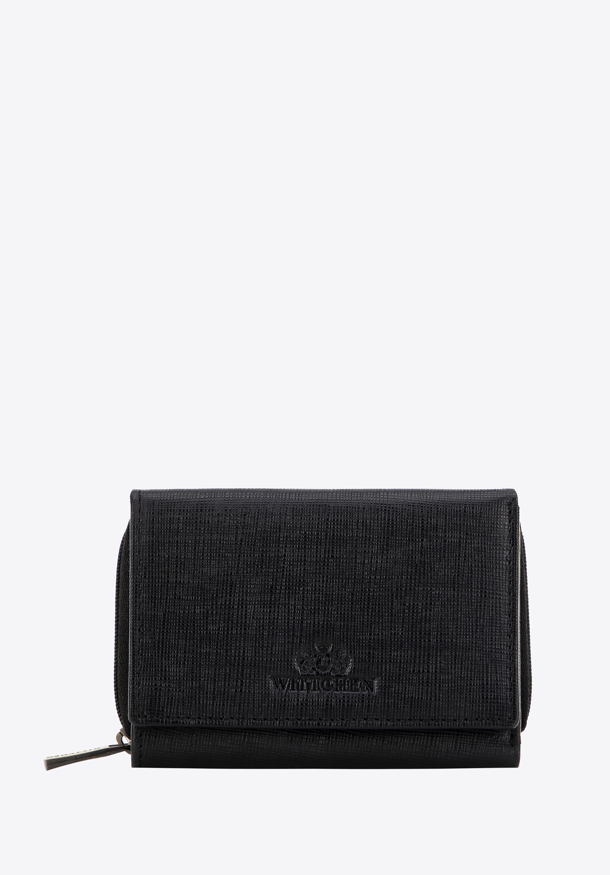 Damski portfel skórzany saffiano czarny