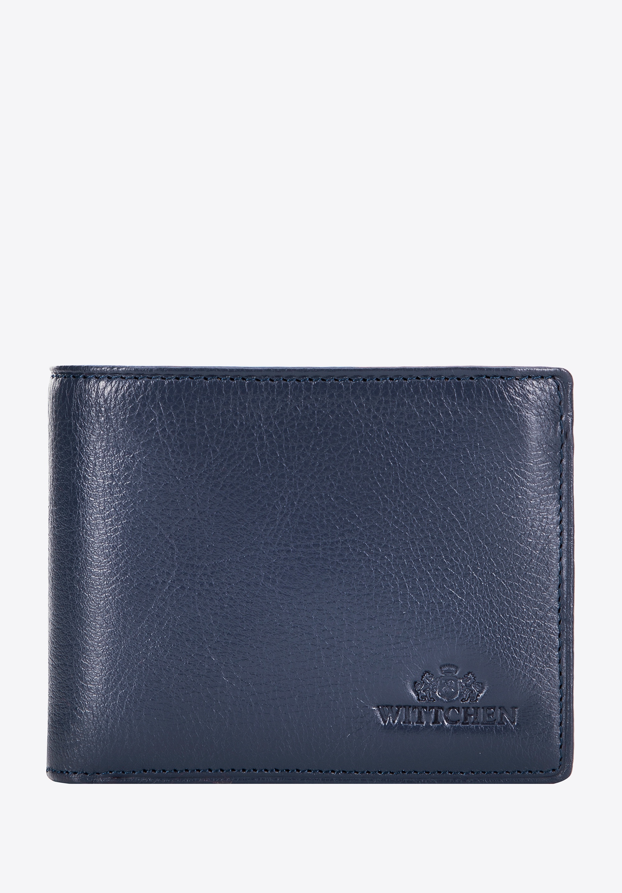 Portfel skórzany z wyjmowanym panelem granatowy
