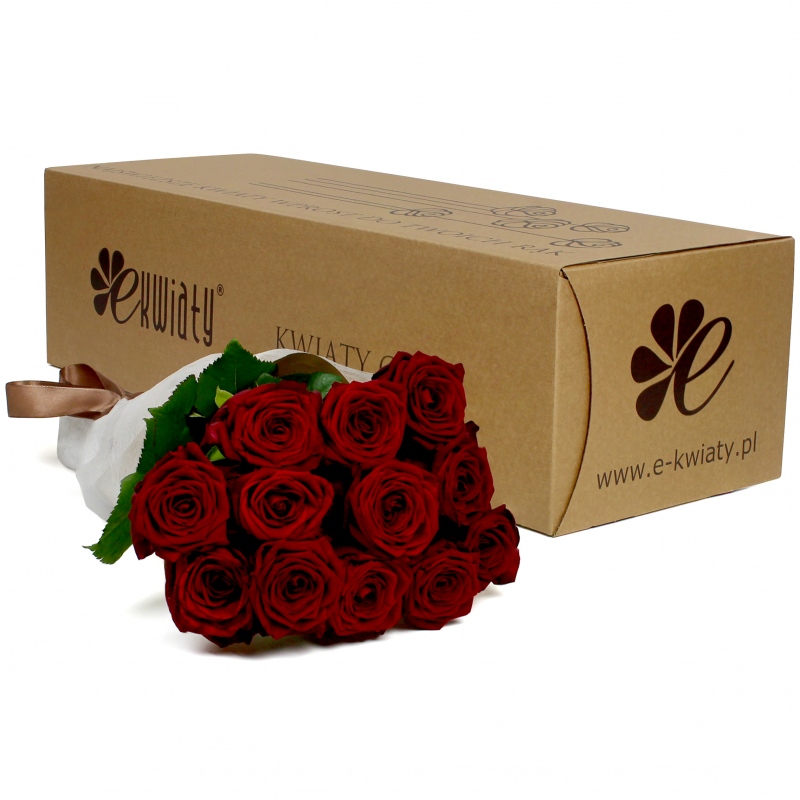 12 czerwonych róż z dostawą - Poczta bukietowa - Kwiaciarnia internetowa - E-Kwiaty