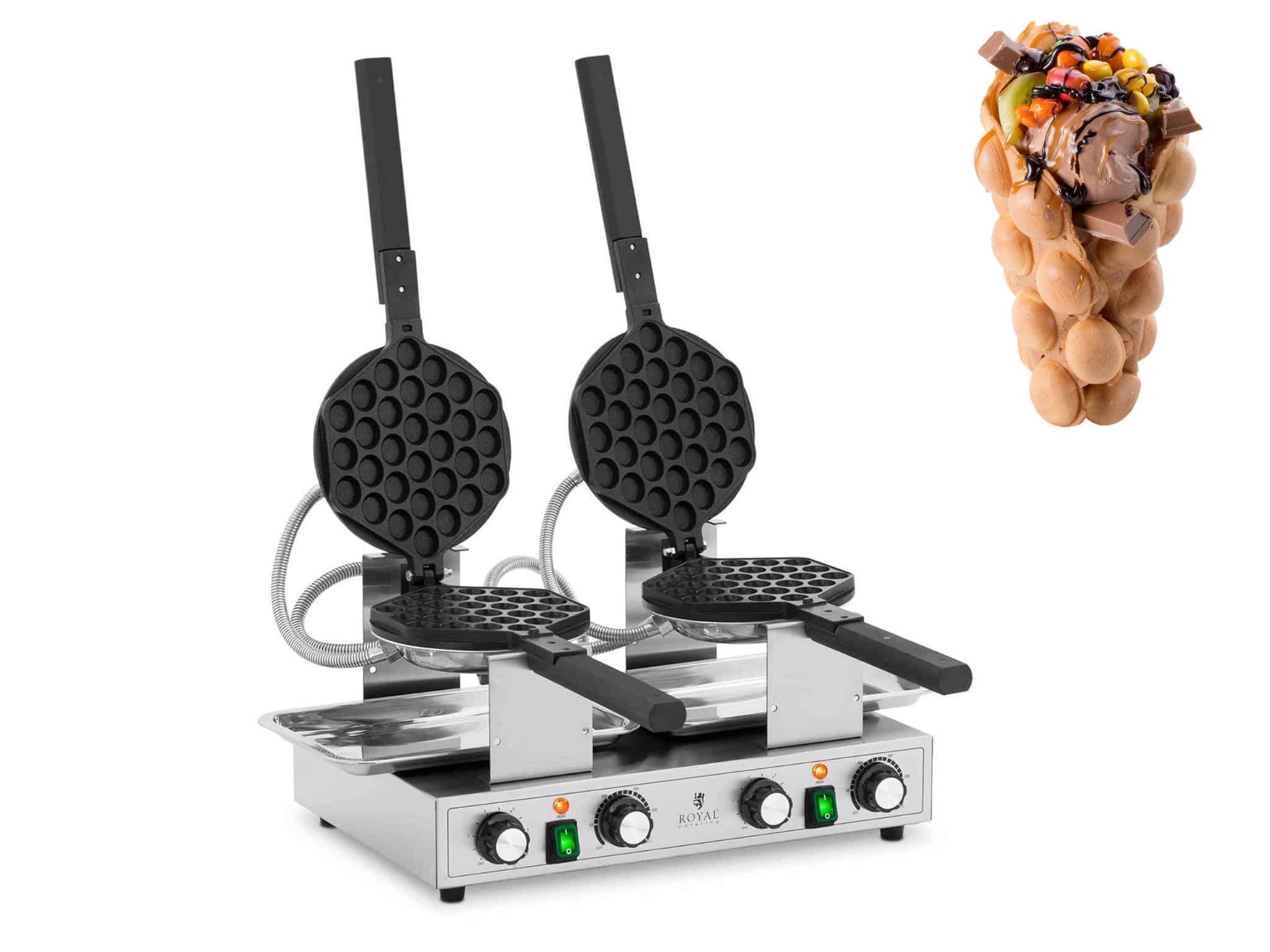 Podwójna gofrownica bąbelkowa bubble waffles | 10012896