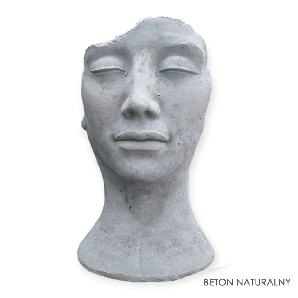 Rzeźba ogrodowa twarz mężczyzny 120cm XXL beton naturalny - imponująca dekoracja ogrodowa