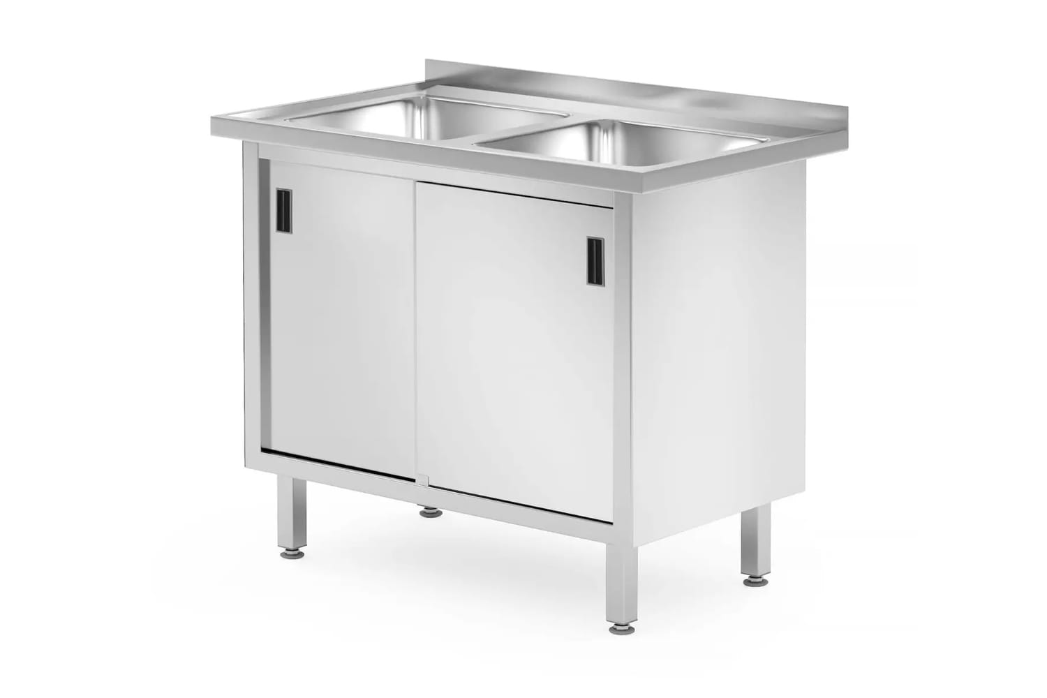 Basen gastronomiczny, zlewozmywak 100x60x85cm z szafką i rantem | 813690