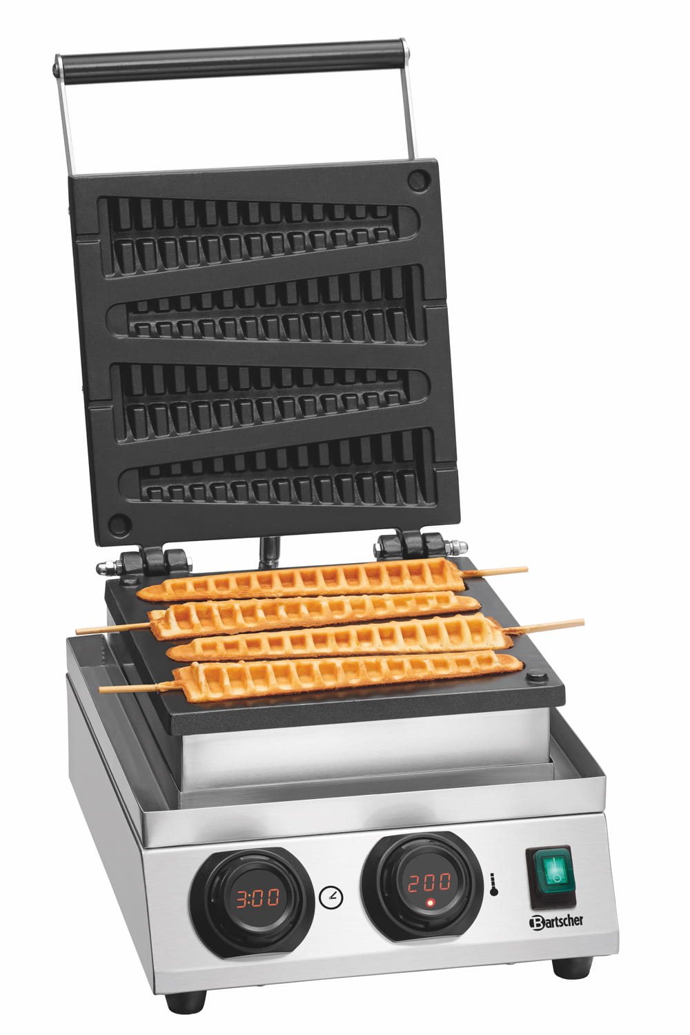 Gofrownica aluminiowa, gofry lizaki trójkątne, timer Bartscher