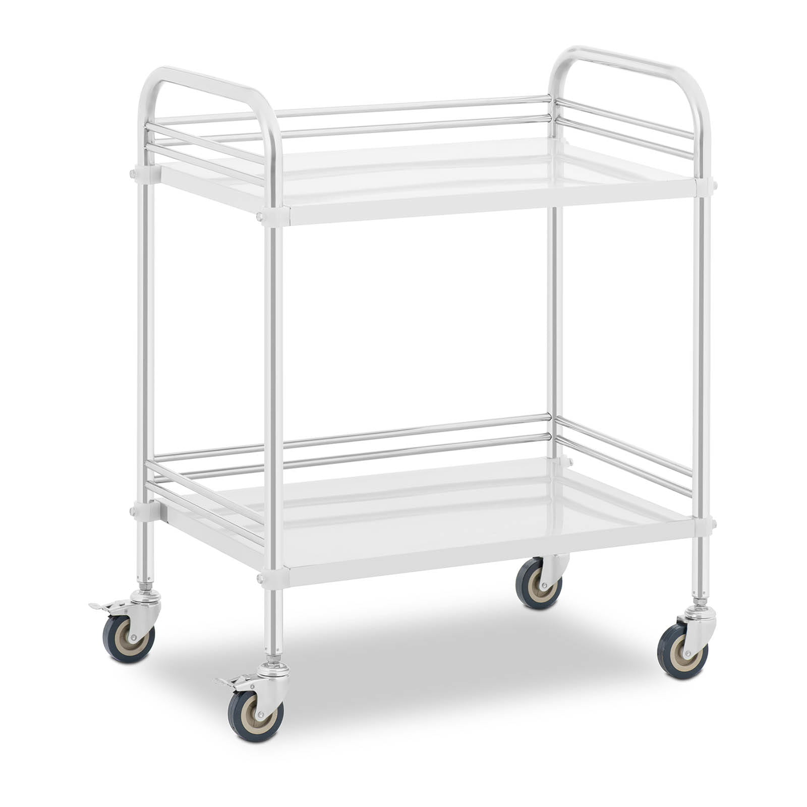 Wózek laboratoryjny, 2 półki 63 x 40 cm, stal nierdzewna