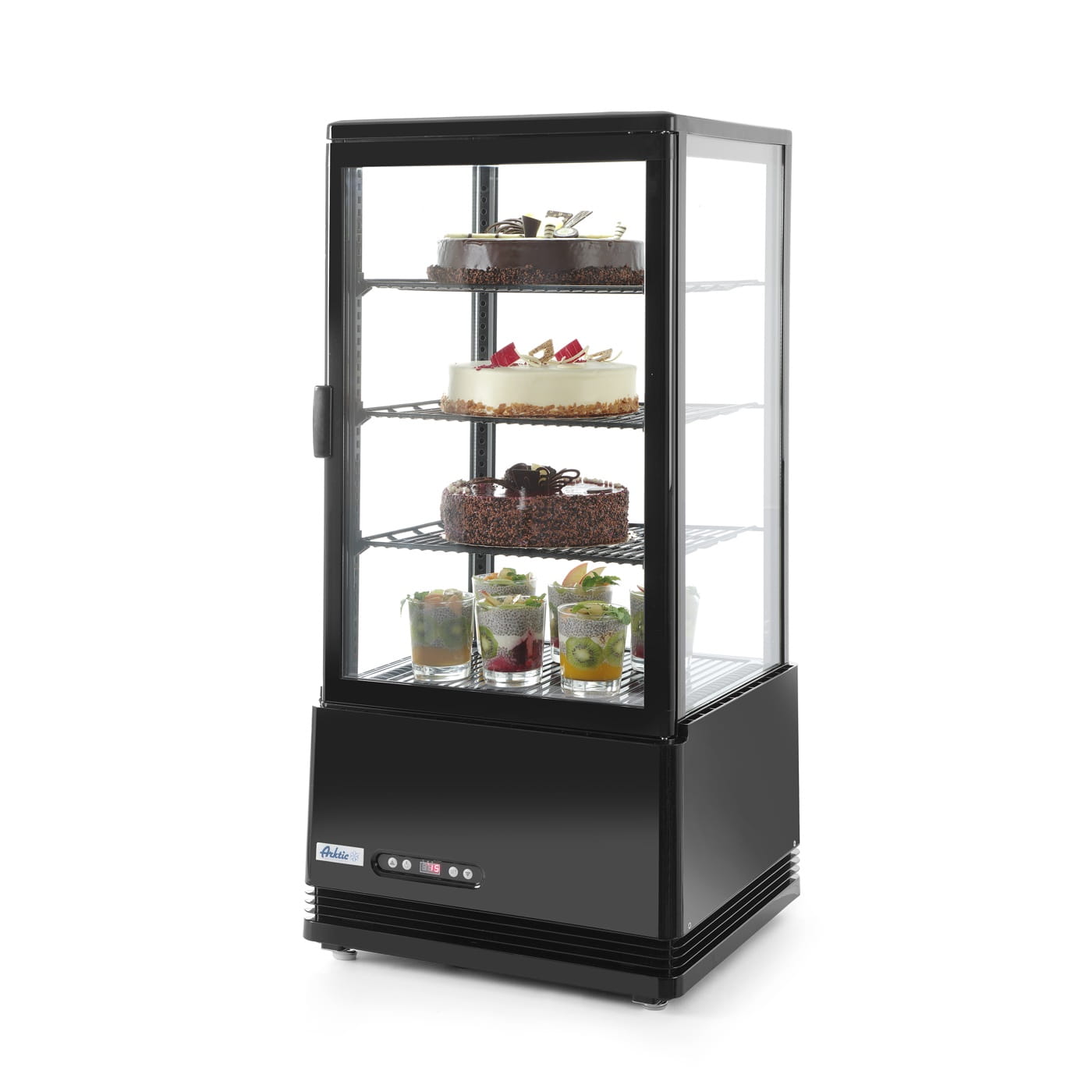 Witryna chłodnicza z oświetleniem czarna 78L Hendi