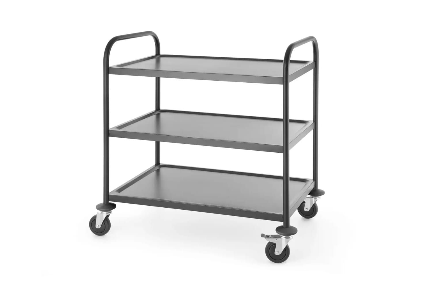Wózek kelnerski 3 półki, stal nierdzewna, czarny mat | 811320