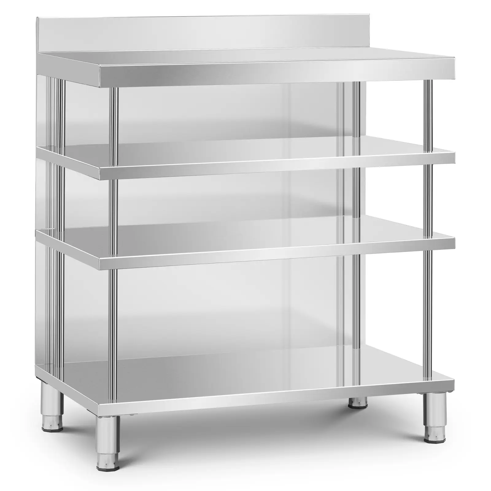 Stół barowy 100 x 60 cm z 3 półkami | 10013465