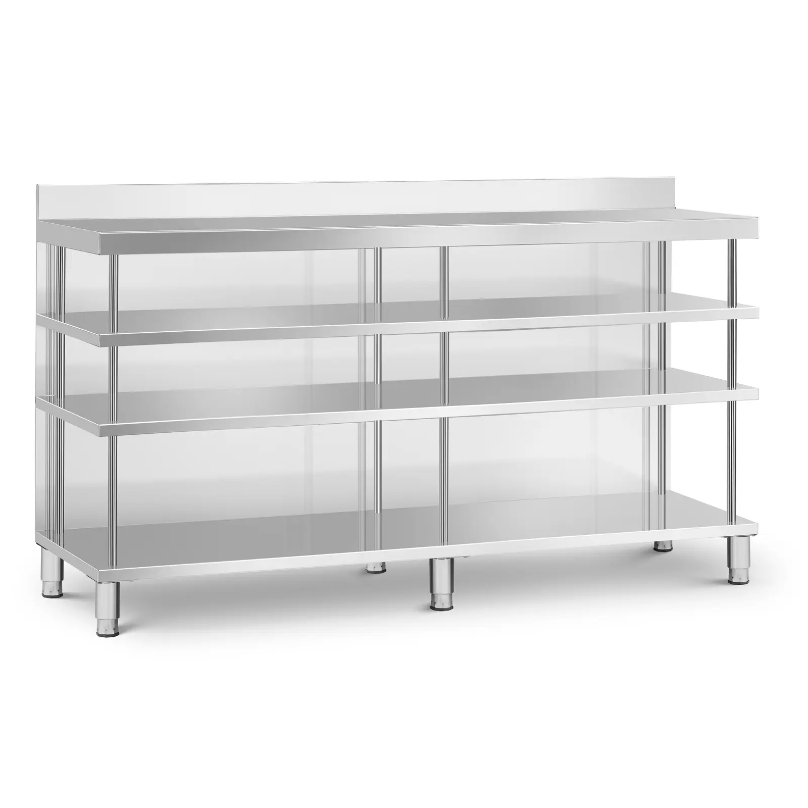 Stół barowy 200 x 60 cm z 3 półkami | 10013469