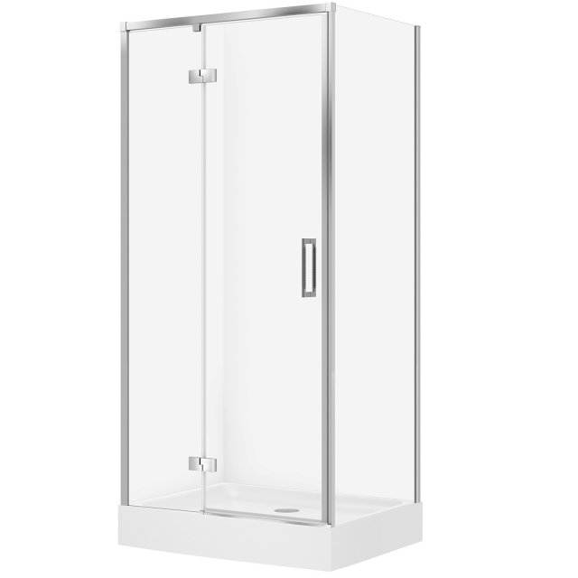 CERSANIT Kabina prysznicowa LARGA lewa 100x80x195 chrom z brodzikiem