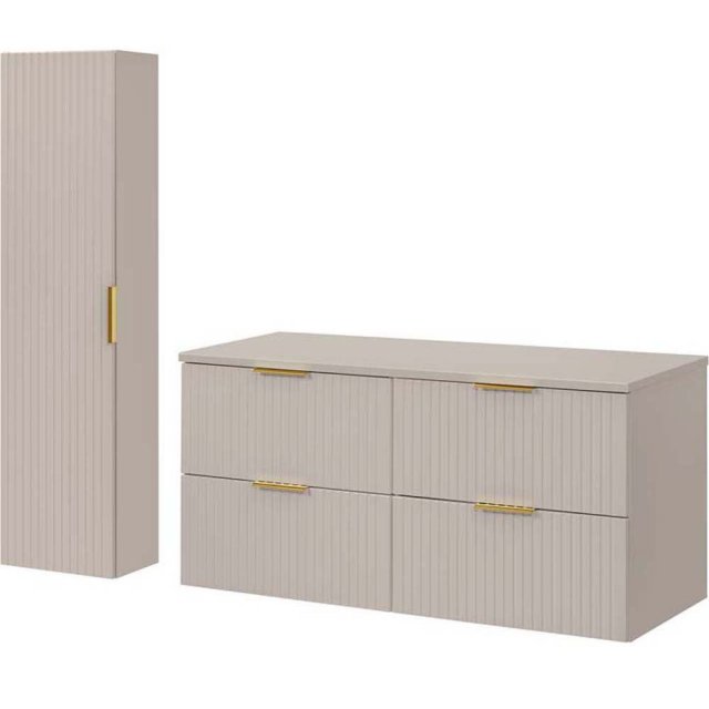 COMAD Zestaw mebli ADEL CASHMERE 2 szafki z blatem 120 cm, słupek 35