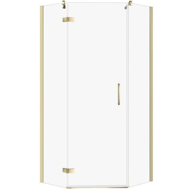 CERSANIT Kabina prysznicowa pięciokątna JOTA lewa 90x90 złota, szkło