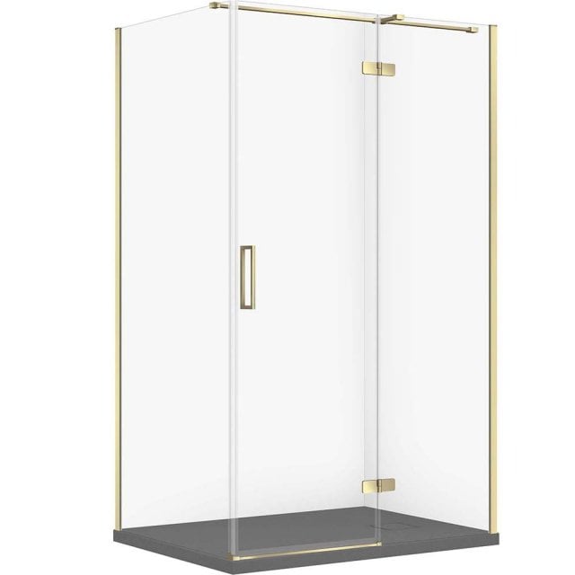 CERSANIT Zestaw kabina prostokątna JOTA prawa 120x90 złota, brodzik T