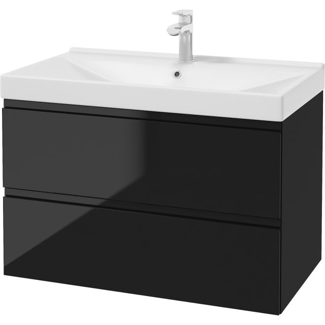 DEFTRANS Szafka MARINA z umywalką meblową czarna 80 cm