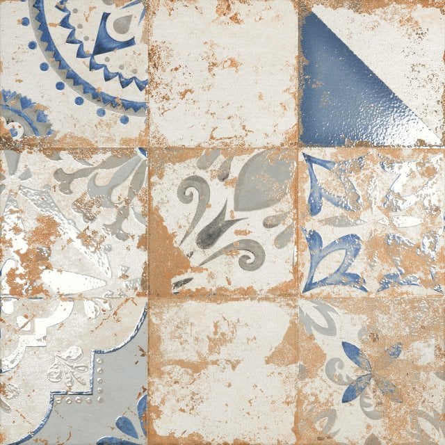 Gres szkliwiony hiszpański El Molino MEMORY AZUL brillo 58x58 gat. I