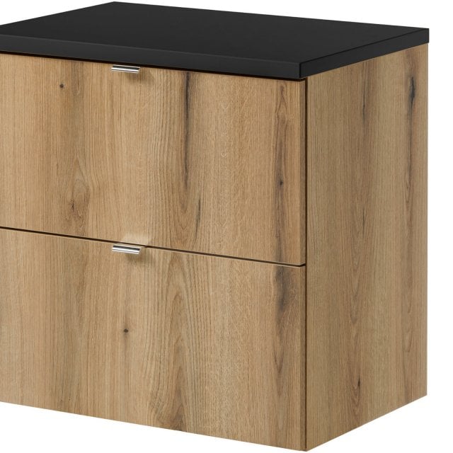 COMAD Szafka podumywalkowa NOVA OAK z blatem BLACK 60 cm
