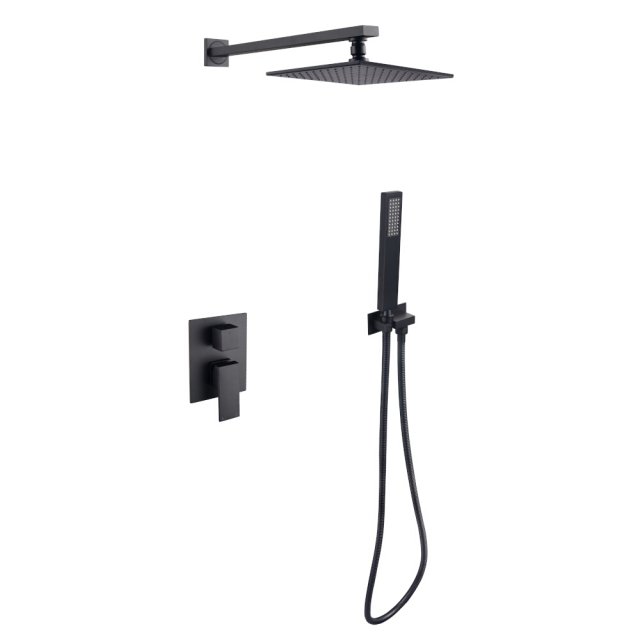 BESCO Zestaw prysznicowy MODERN / VARIUM I czarny mat podtynkowy BP-M