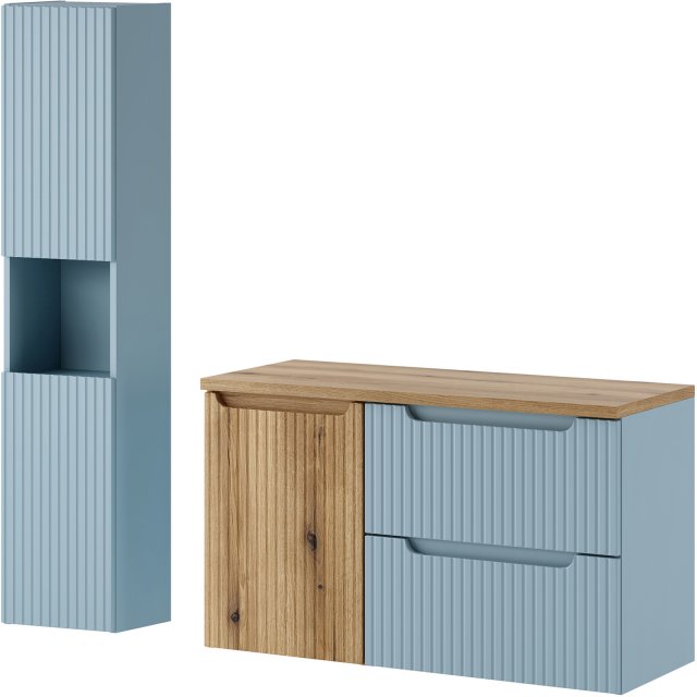 COMAD Zestaw mebli NOVA DENIM szafka z blatem NOVA OAK 100 cm, szafka