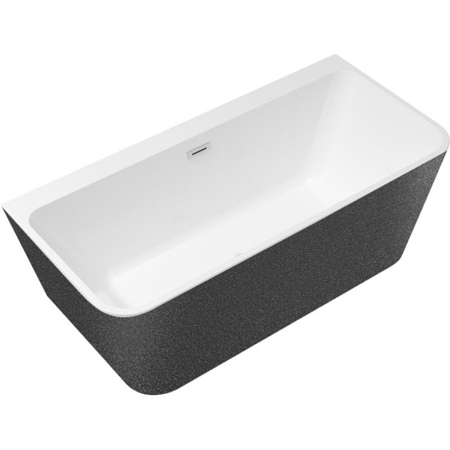 BESCO Wanna wolnostojąca VARYA GRAFIT 150x75 syfon z przelewem chrom